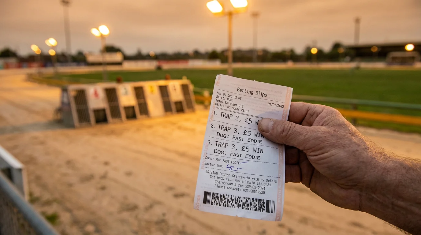 Greyhound bet types explained — betting slip and racetrack